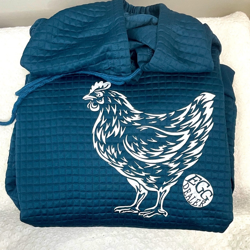 Teal Chicken Enthusiast Hoodie Size Women’s XXL